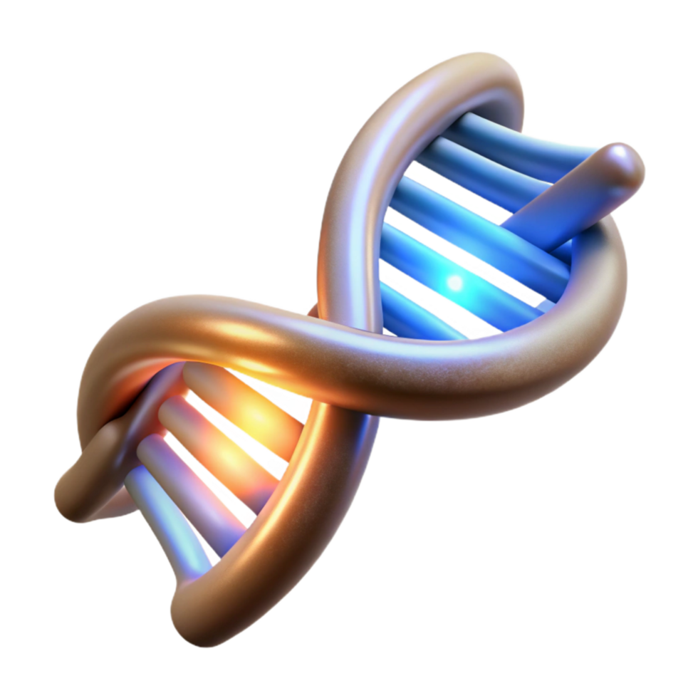 vibrant classic Dna Double Helix with Data Flow Lines Transparent Background detailed png