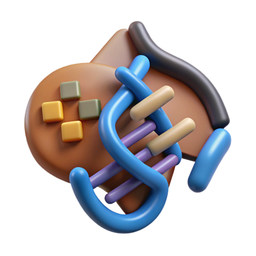 serene artistic Dna Fragment with Data Encoding Symbols Cutout Element high quality png