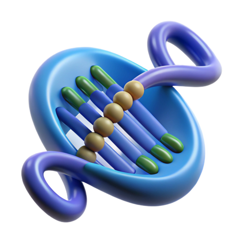 beautiful vintage Dna Fragment with Binary Code Overlay Transparent Background 4K png