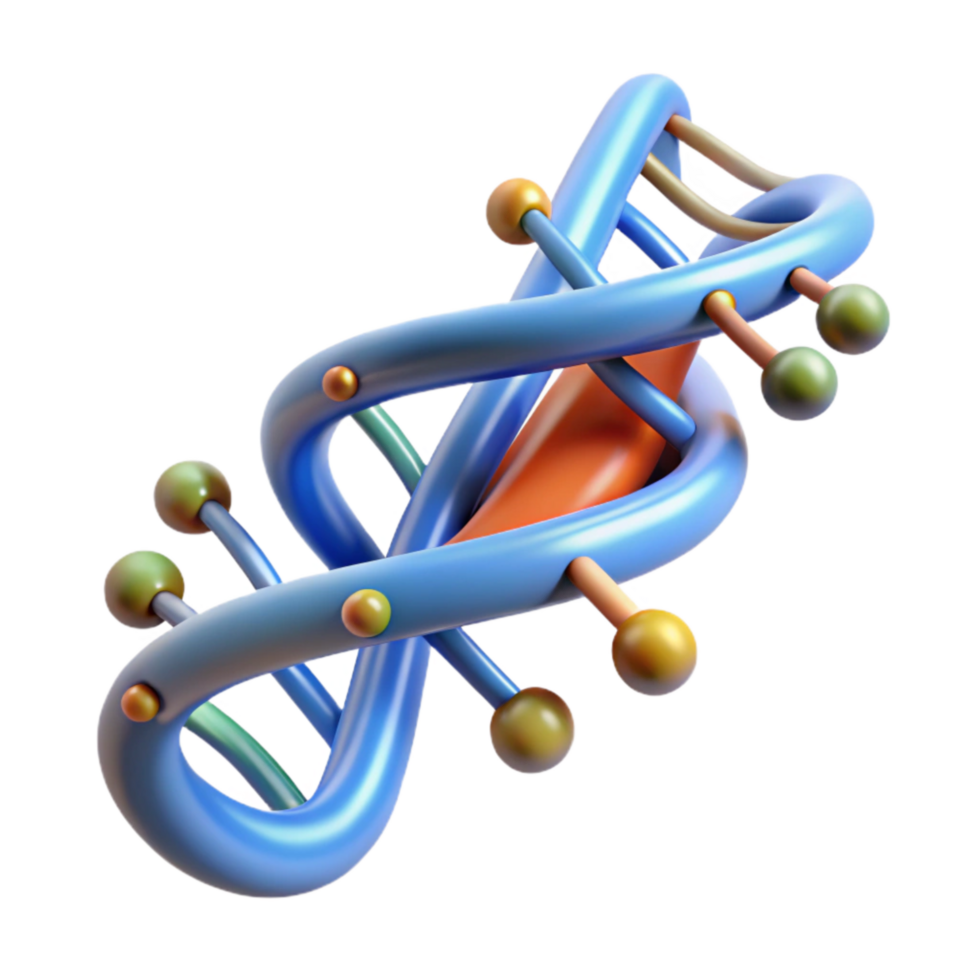 elegant creative Dna Helix with Data Flow Animation Isolated Element detailed png