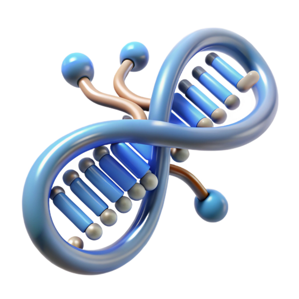beautiful classic Dna Helix with Data Flow Animation Isolated Element detailed png