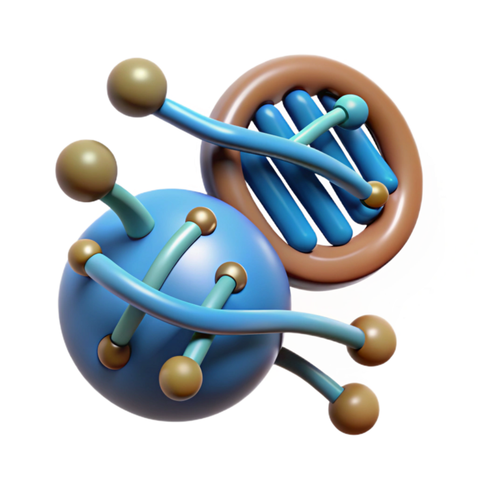 serene abstract Dna Molecule with Data Encryption Symbol Isolated premium png