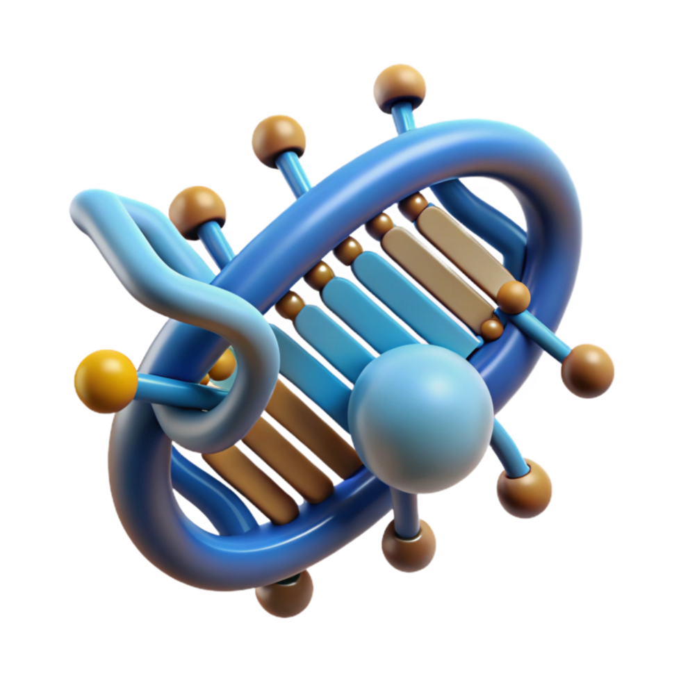 serene abstract Dna Molecule with Digital Data Overlay Cutout Element 4K png