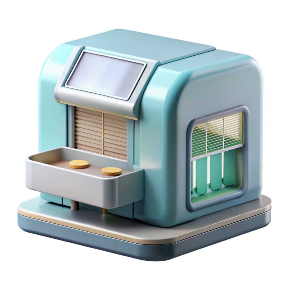 extraordinary traditional Dna Sequencing Machine Side View Transparent Background 4K png