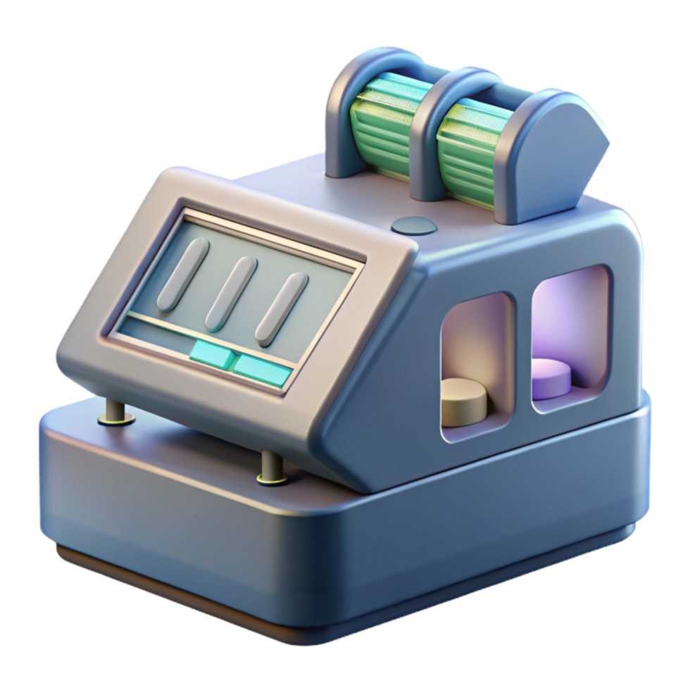 impressive abstract Dna Sequencing Machine Side View Transparent Background 4K png