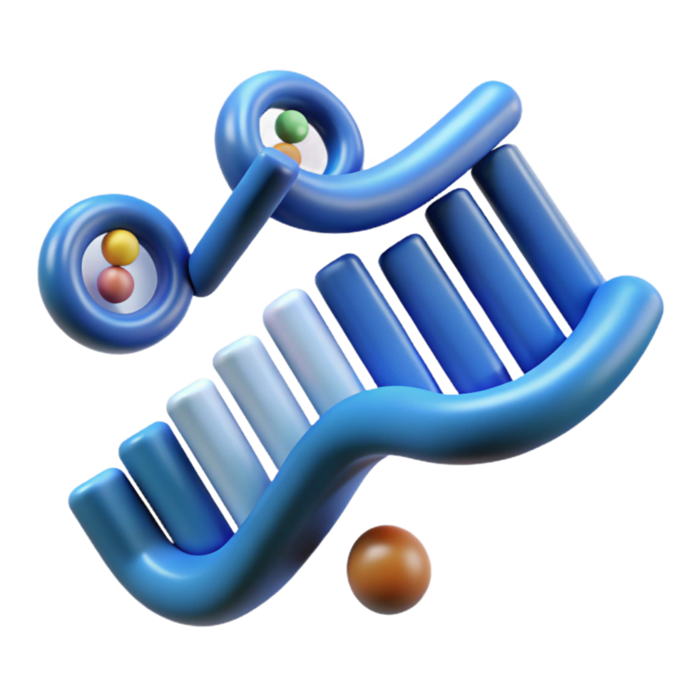 serene minimalist Dna Strand Fragment with Shadow Effect Transparent Background premium png