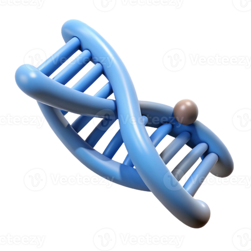 wonderful abstract Dna Structure Model 3d Render Angled View Cutout detailed png