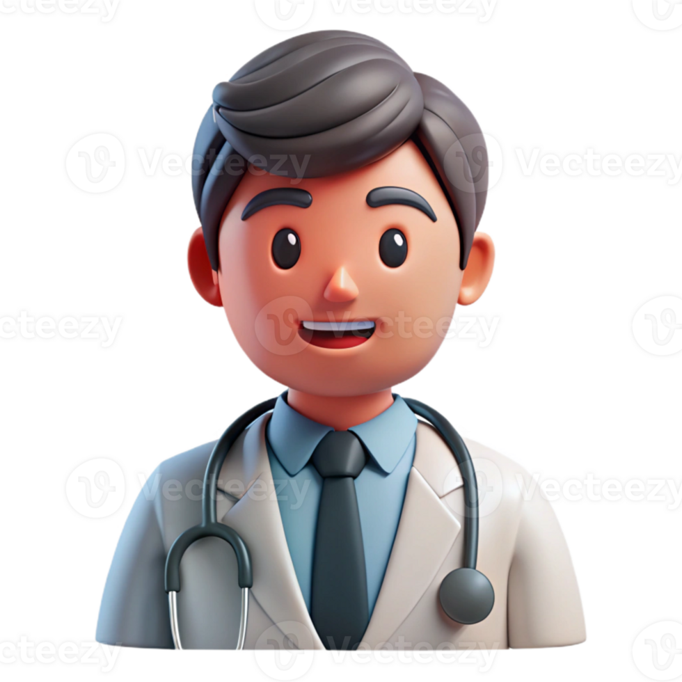 serene traditional Doctor Avatar Icon Front View Transparent original png