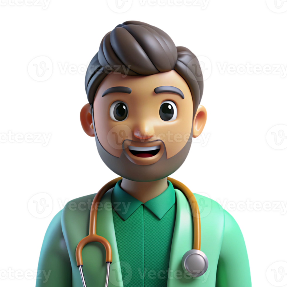 dramatic contemporary Doctor Avatar Icon Male Blue Scrubs Cutout original png