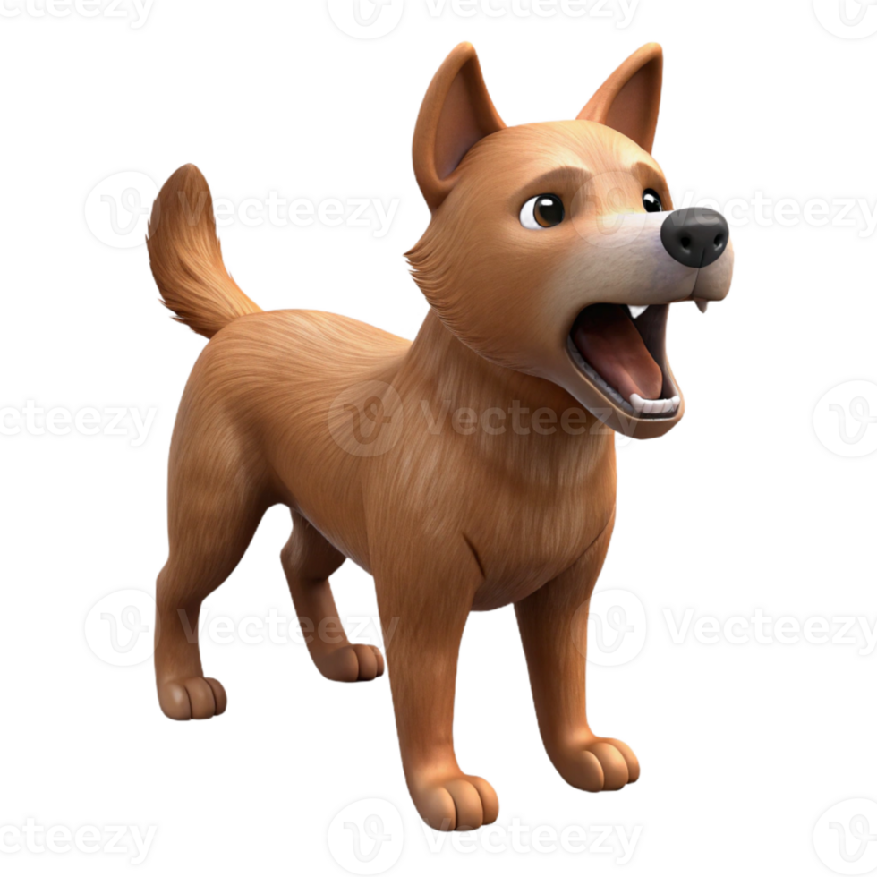 serene rustic Dog Barking at Passerby Cutout Brown Fur exclusive png