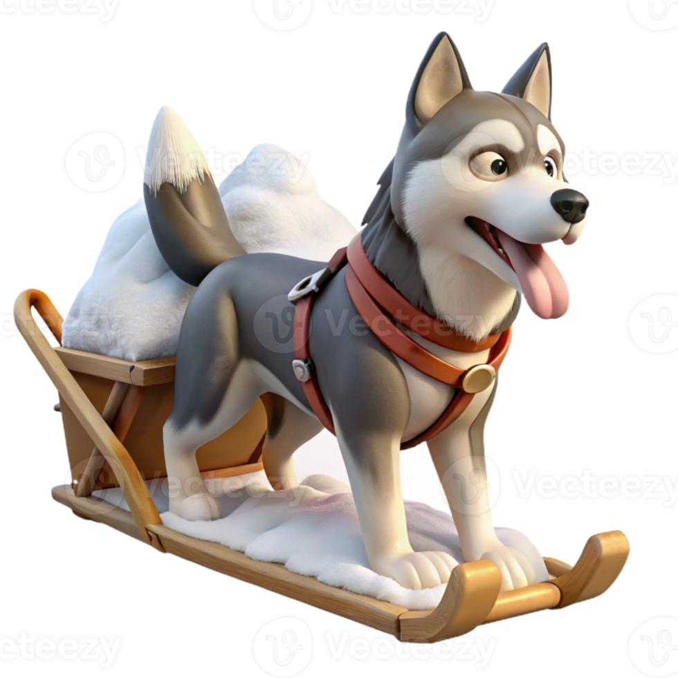 extraordinary modern Dog Sledding Through Snow Action Shot Cutout 4K png