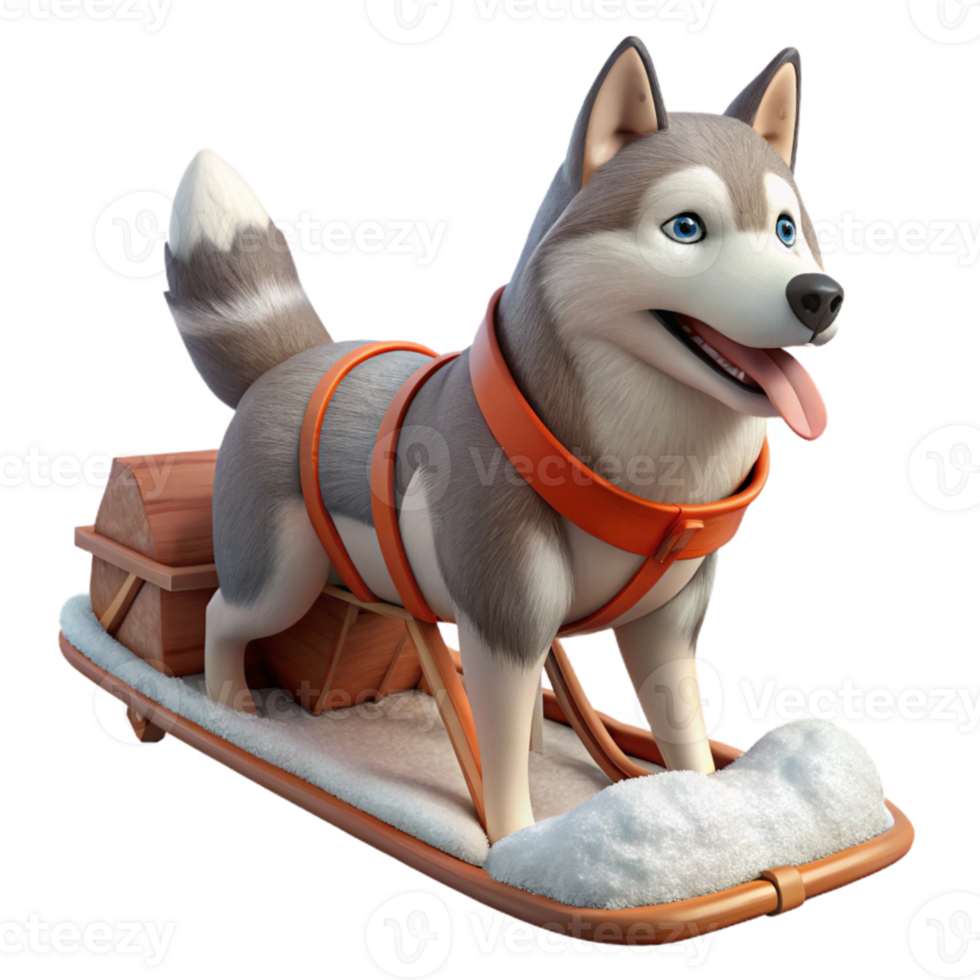 wonderful contemporary Dog Sledding Through Snow Action Shot Cutout premium png