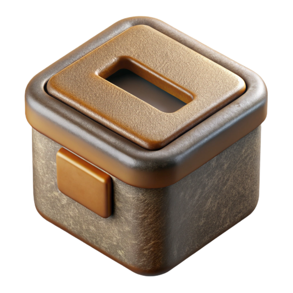 vibrant vintage Donation Box with Slot Transparent Background with Brown Cardboard premium png