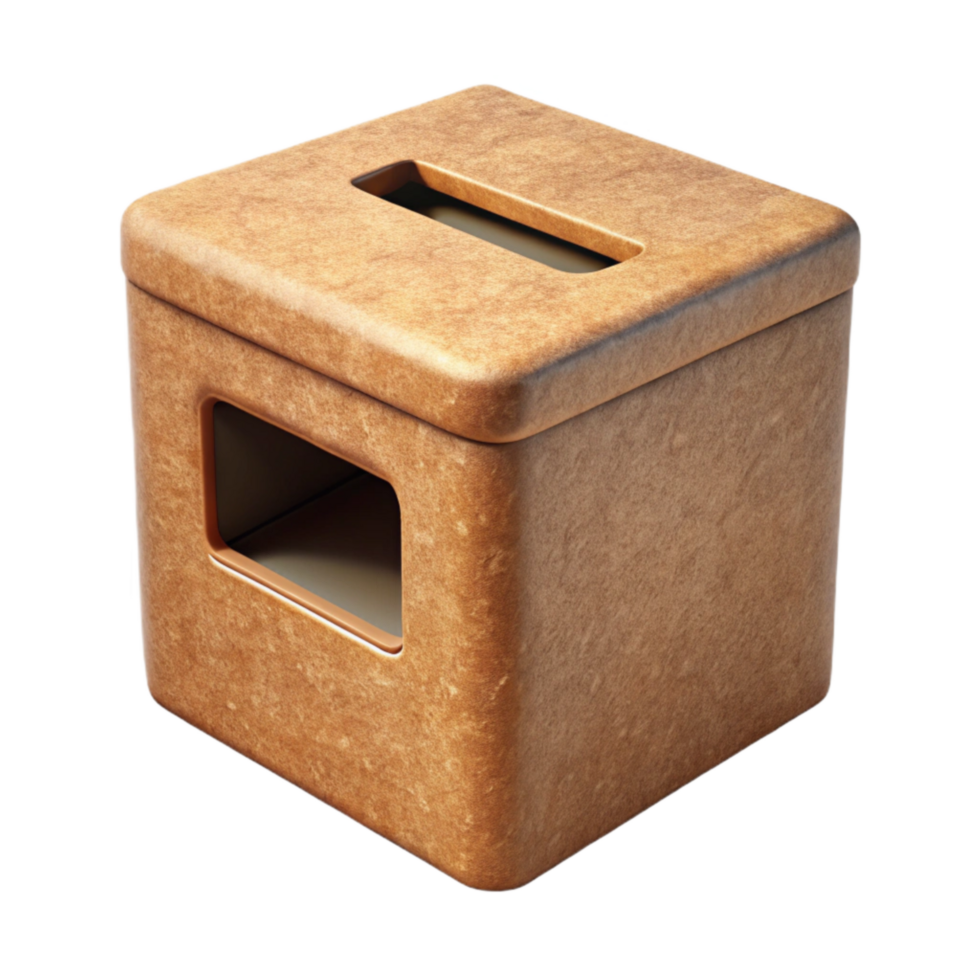 vibrant rustic Donation Box with Slot Transparent Background with Brown Cardboard original png