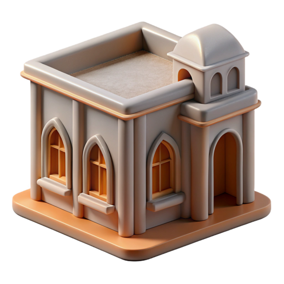 serene modern D Printed Architectural Model Isometric View Isolated detailed png