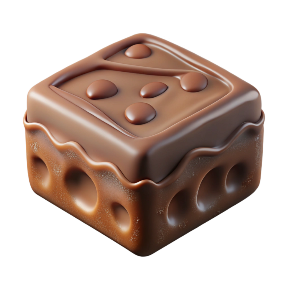 vibrant rustic D Printed Brownie From Air Transparent Background professional png