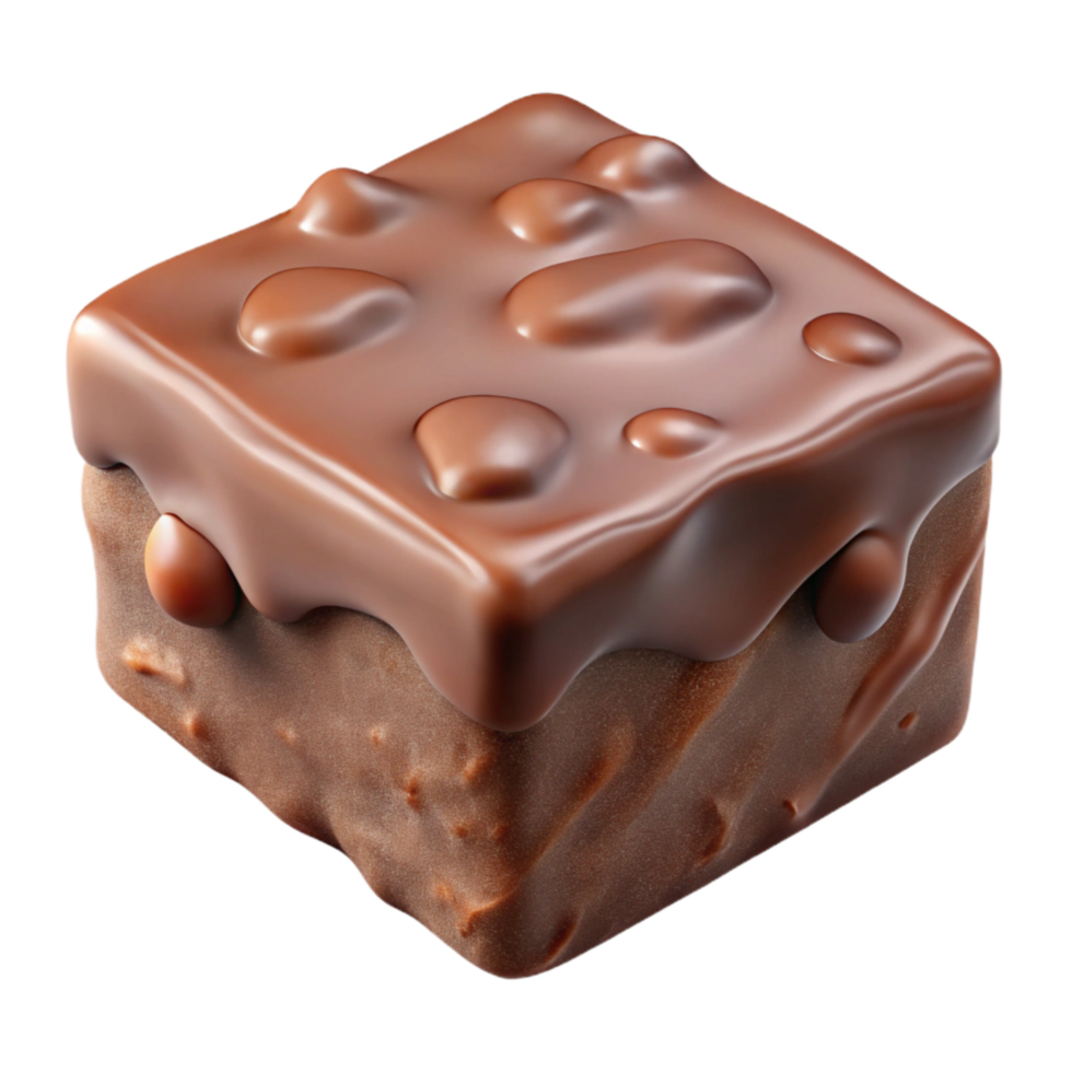 stunning creative D Printed Brownie From Air Transparent Background detailed png