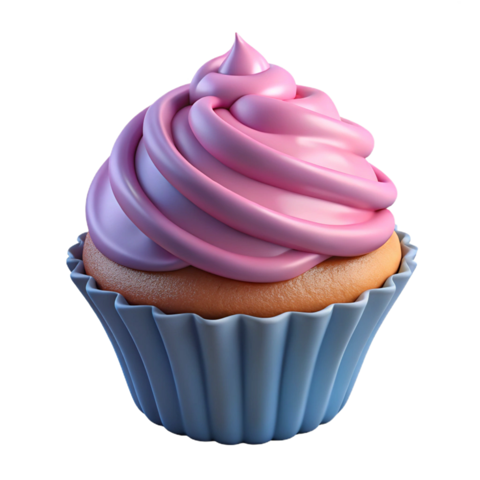 beautiful rustic D Printed Cupcake From Air Transparent Background premium png