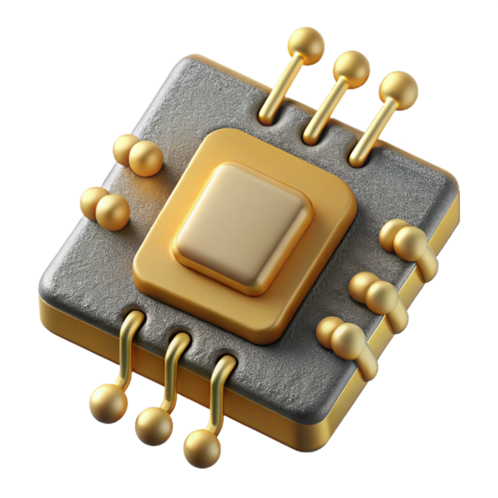 extraordinary artistic D Printed Circuit with Gold Contacts Cutout 4K png
