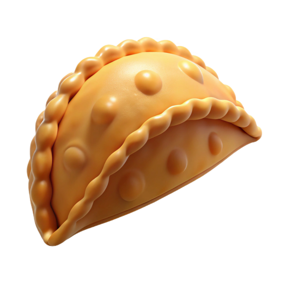 serene minimalist D Printed Empanada From Air Transparent Background original png