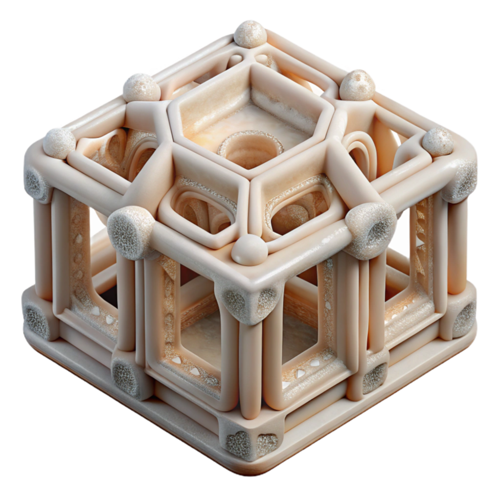 beautiful contemporary D Printed Edible Structure Transparent Isolated 4K png
