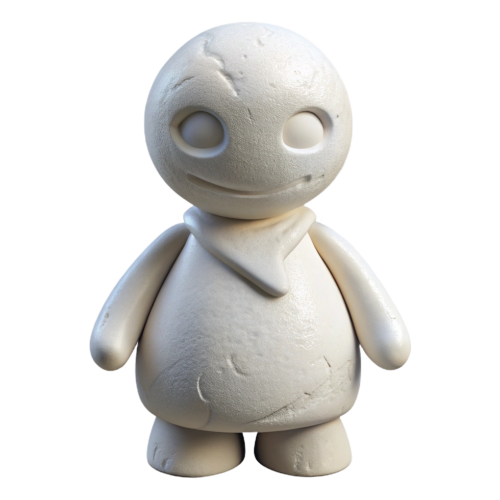 serene vintage D Printed Figurine White Isolated high quality png