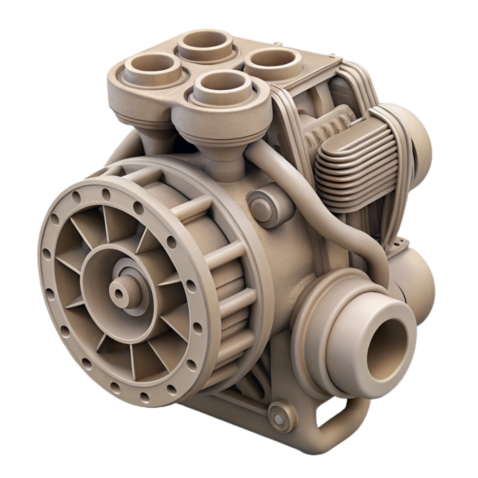 elegant modern D Printed Engine Part Detailed View Cutout professional png