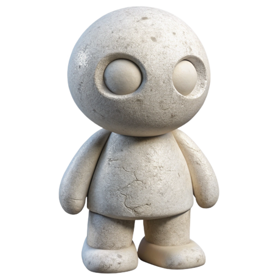 impressive abstract D Printed Figurine White Isolated exclusive png