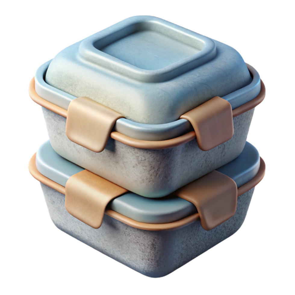 stunning modern D Printed Food Container Cutout Stacked View authentic png