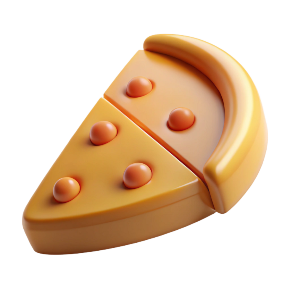 vibrant modern D Printed Food Slice Isolated Element authentic png