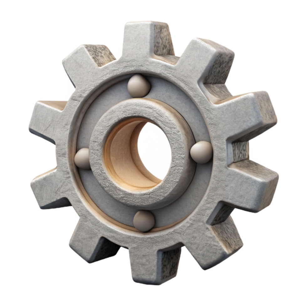 beautiful abstract D Printed Gear Mechanism Detailed View Cutout detailed png