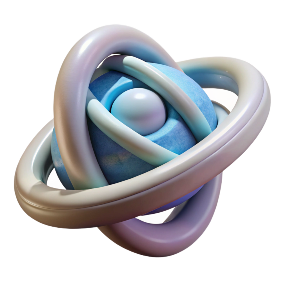 serene abstract D Printed Gyro From Air Transparent Background 4K png