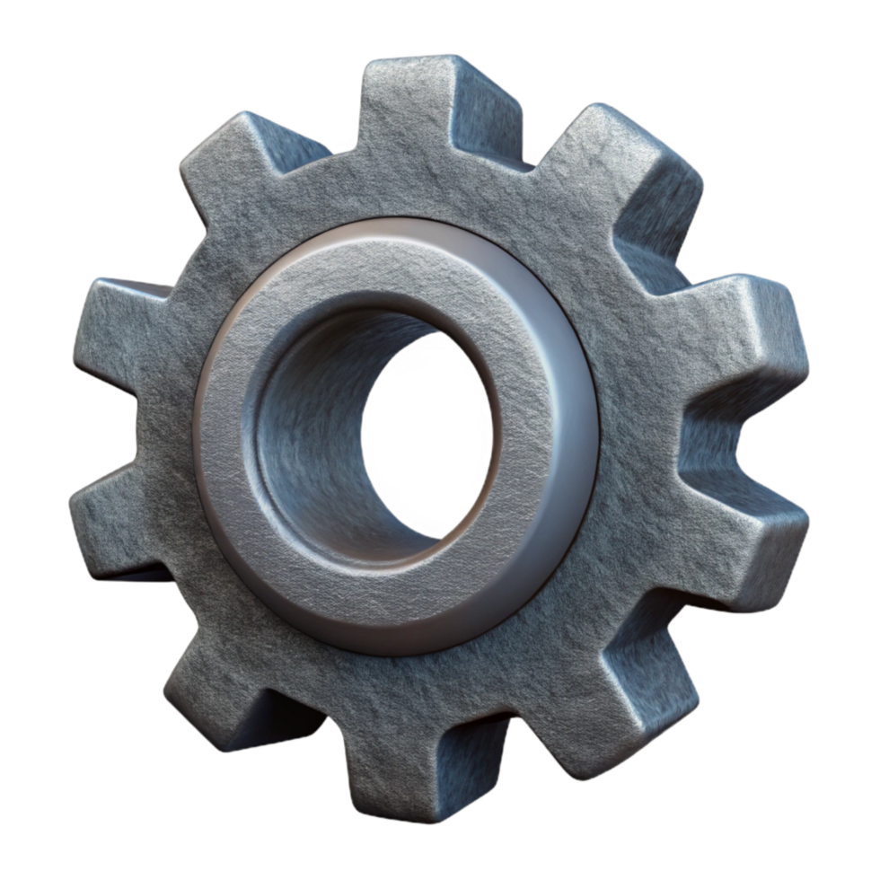 dramatic classic D Printed Gear Cogwheel Side View Isolated original png