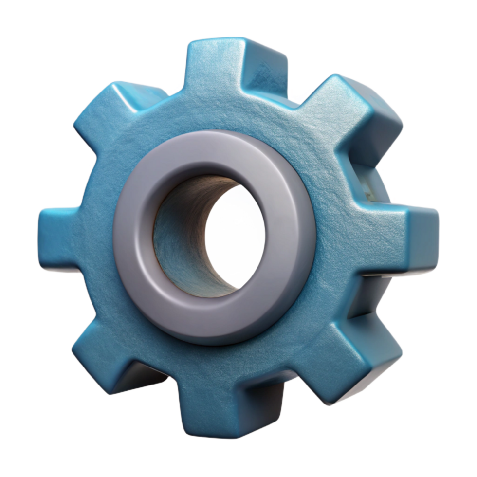 serene modern D Printed Gear Rotating Animation Isolated 4K png