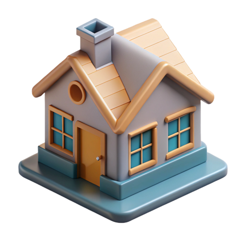 impressive contemporary D Printed House Model Isometric View Cutout authentic png