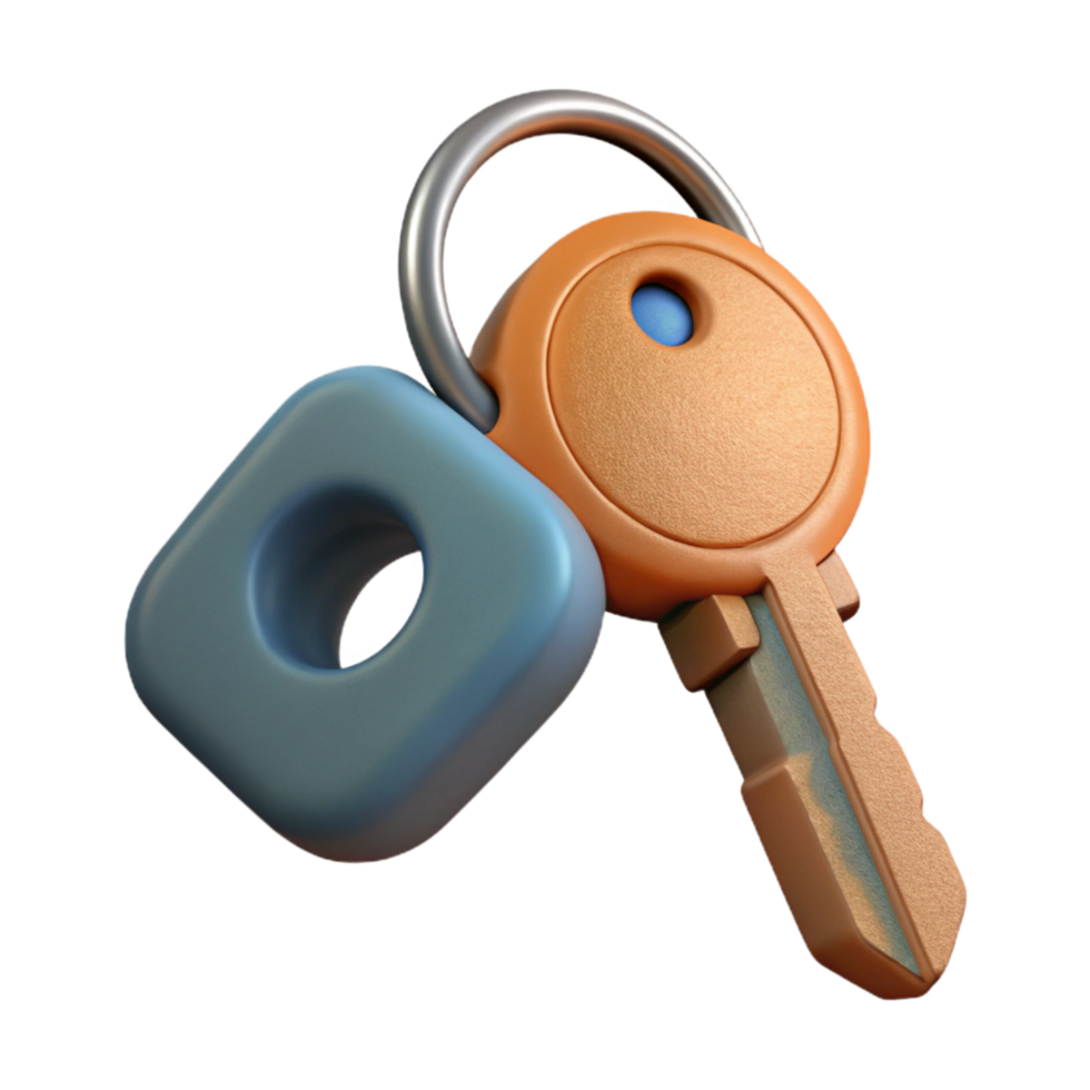 vibrant creative D Printed Key Chain Front View Cutout exclusive png