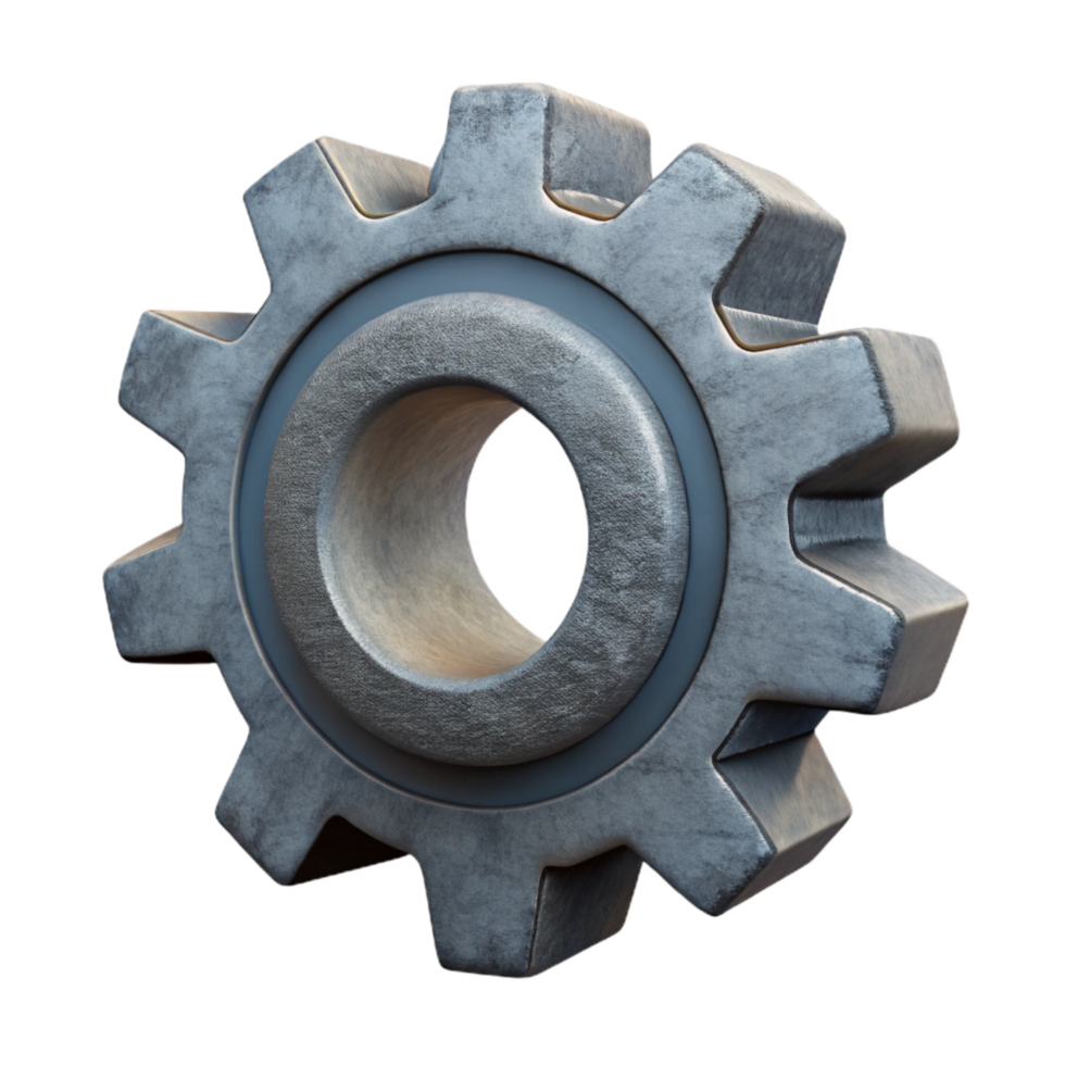 dramatic classic D Printed Mechanical Gear Side View Cutout detailed png