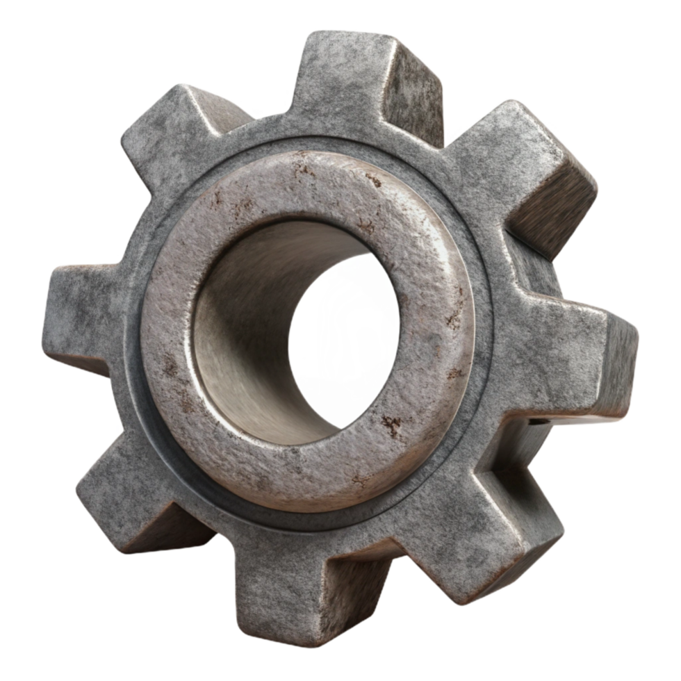 elegant modern D Printed Mechanical Gear Side View Cutout professional png