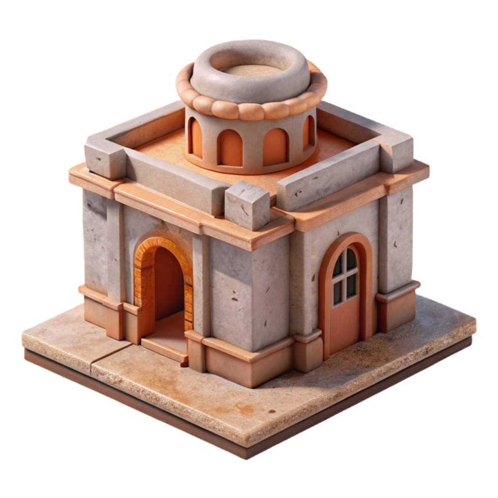 magnificent artistic D Printed Miniature Building Cutout 4K png