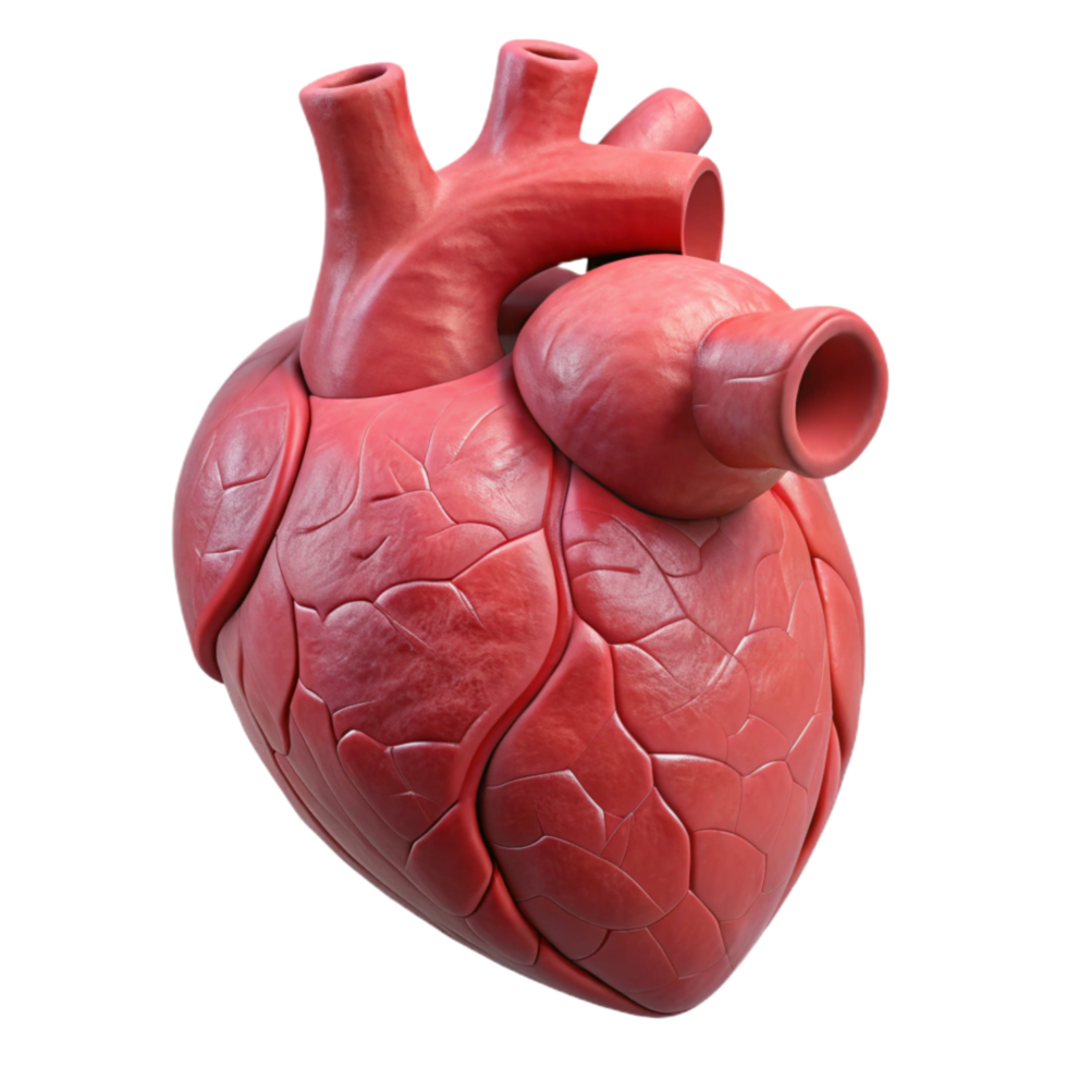 stunning artistic D Printed Organ Heart Shape Realistic Texture Isolated original png