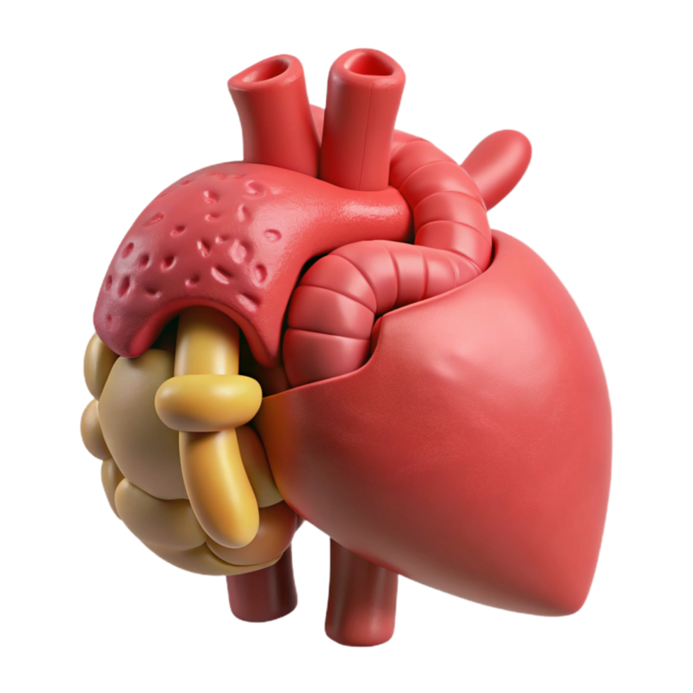 serene minimalist D Printed Organ Model Realistic Style Cutout exclusive png