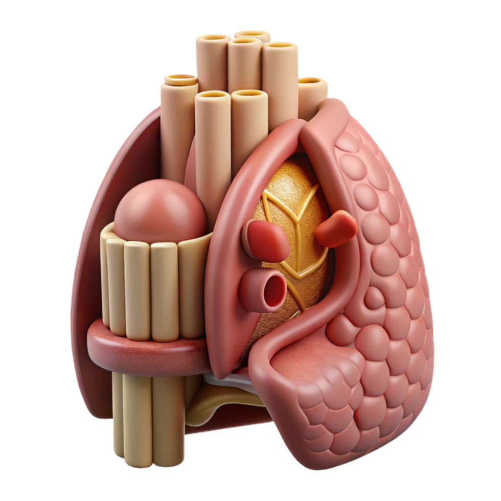 wonderful modern D Printed Organ Model Realistic Style Cutout genuine png
