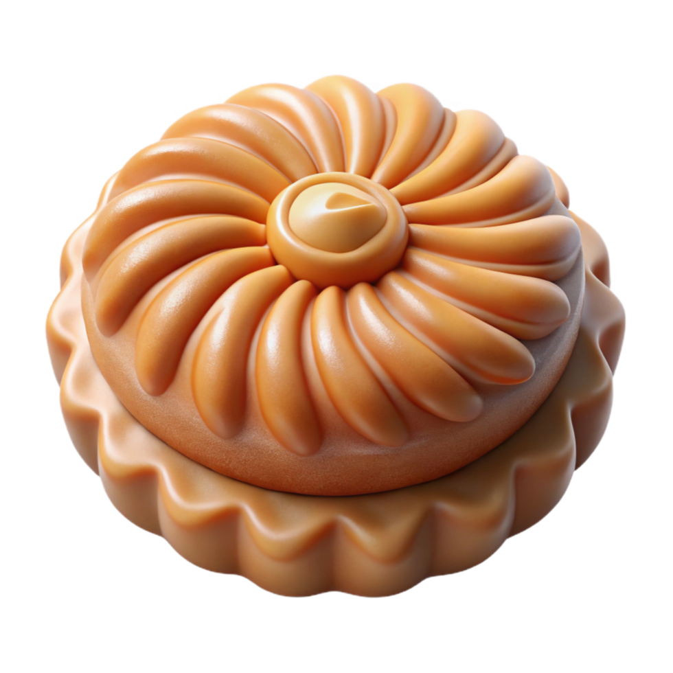 beautiful traditional D Printed Pastry Isolated Top View Transparent Background authentic png