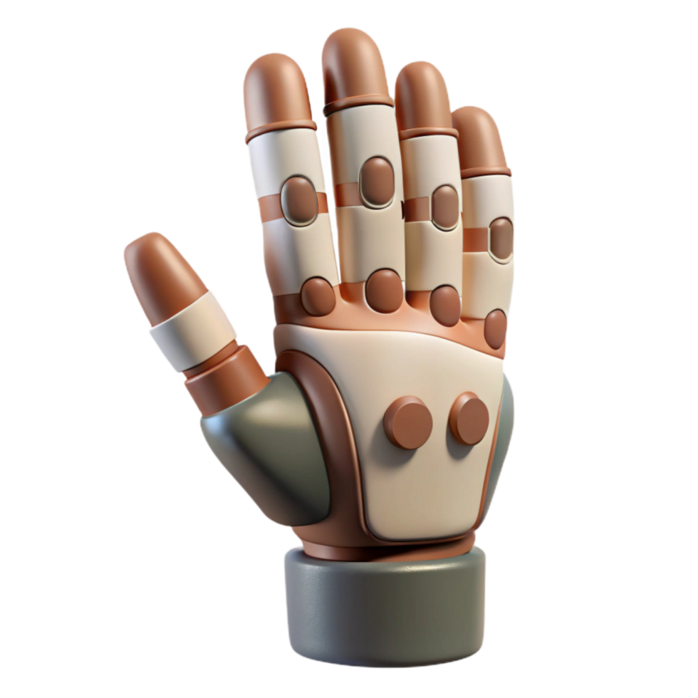 serene abstract D Printed Prosthetic Hand Front View Cutout high resolution png