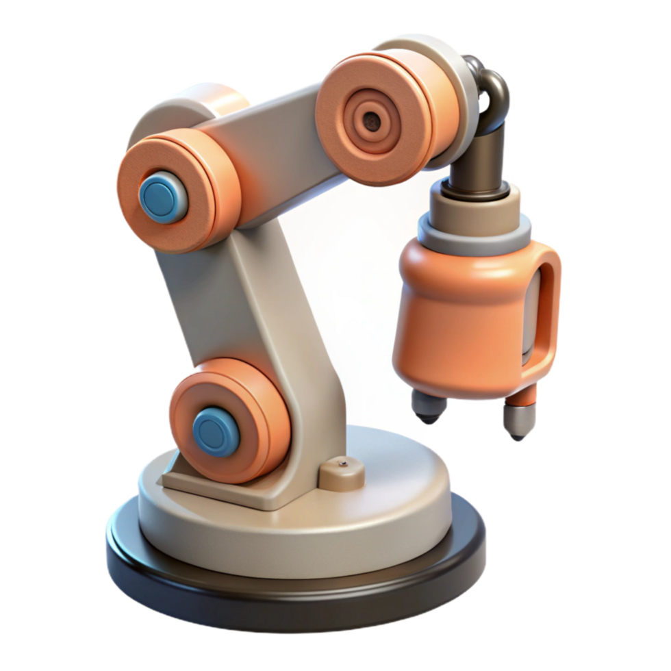 magnificent rustic D Printed Robot Arm Front View Cutout detailed png