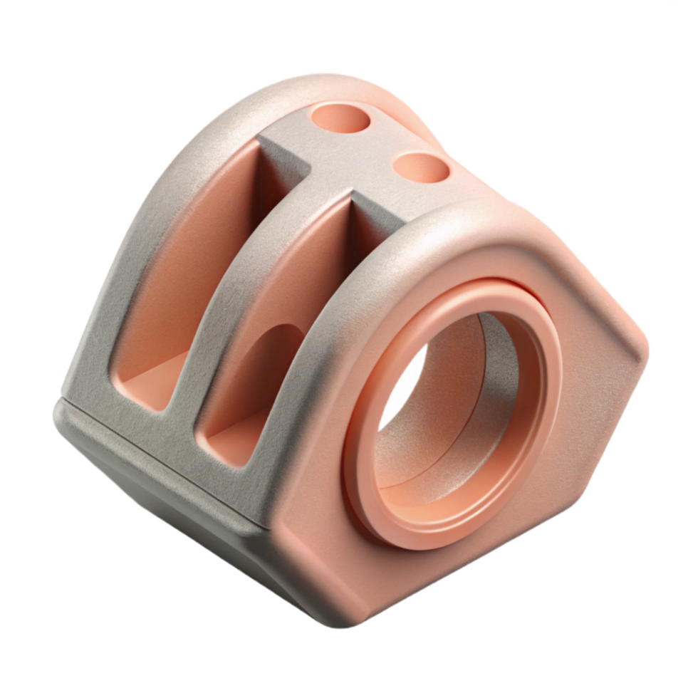 vibrant minimalist D Printed Prototype Part Side View Isolated original png