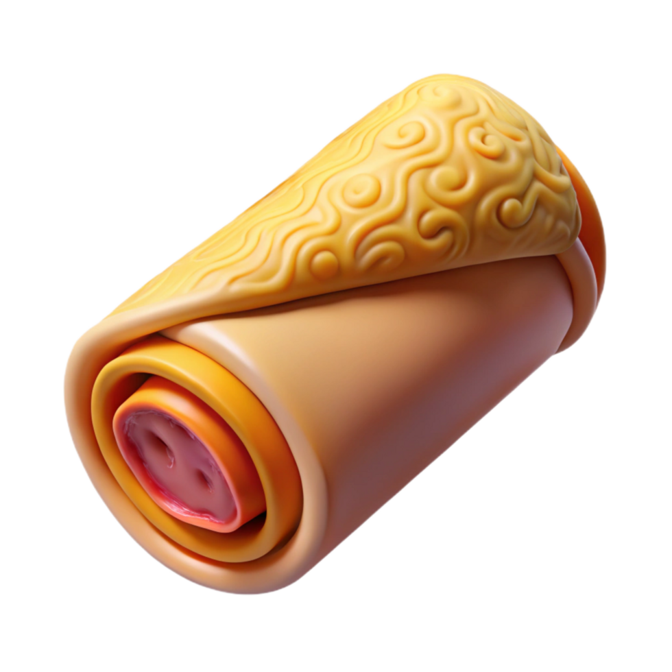 stunning minimalist D Printed Spring Roll From Air Transparent Background professional png