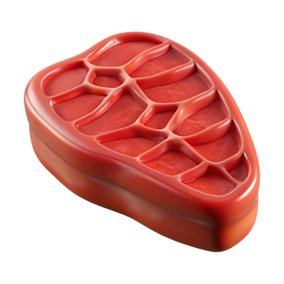dramatic modern D Printed Steak Reddish Brown Transparent Background professional png