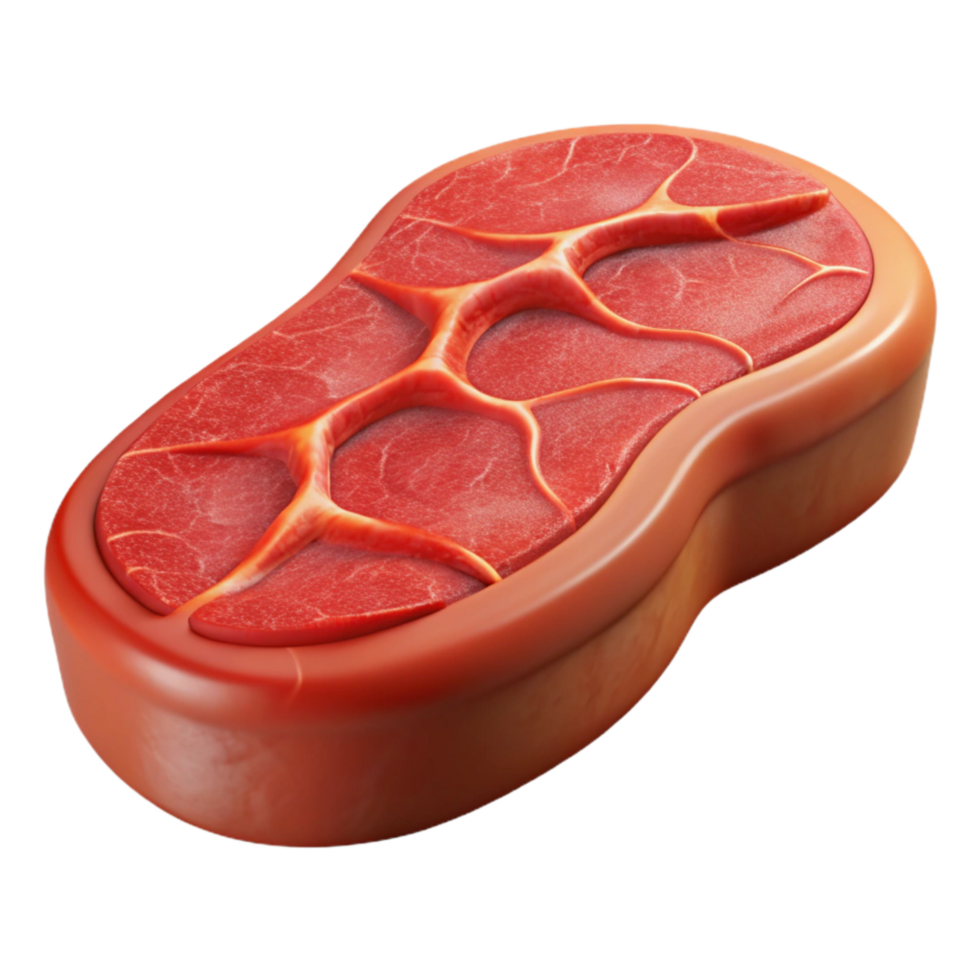 serene creative D Printed Steak Reddish Brown Transparent Background authentic png