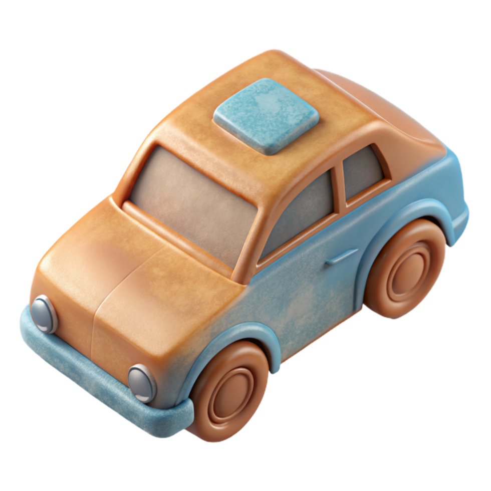 extraordinary minimalist D Printed Toy Car Top View Transparent Background high quality png